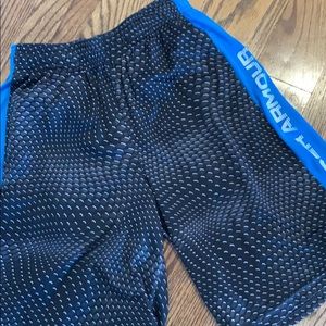 Under Armour black shorts with royal piping size M